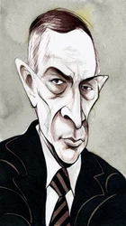 Caricature de Sergei Rachmaninov, compositeur russe